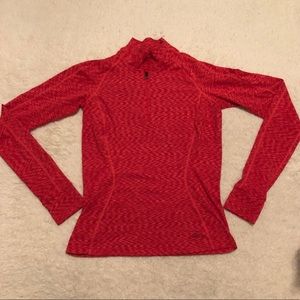 REI Red Pattered Quarter Zip Athletic Jacket